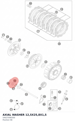 Diagram preview: AXIAL WASHER 12,5X25,8X1,5 (54637098300)