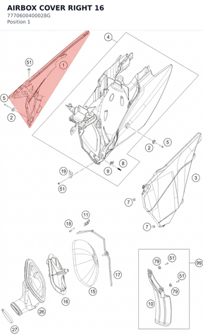 Diagram preview: AIRBOX COVER RIGHT          16 (7770600400028G)