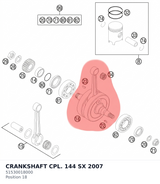 Diagram preview: CRANKSHAFT CPL. 144 SX    2007 (51530018000)