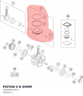 Diagram preview: PISTON II D 95MM (78930007300 II)