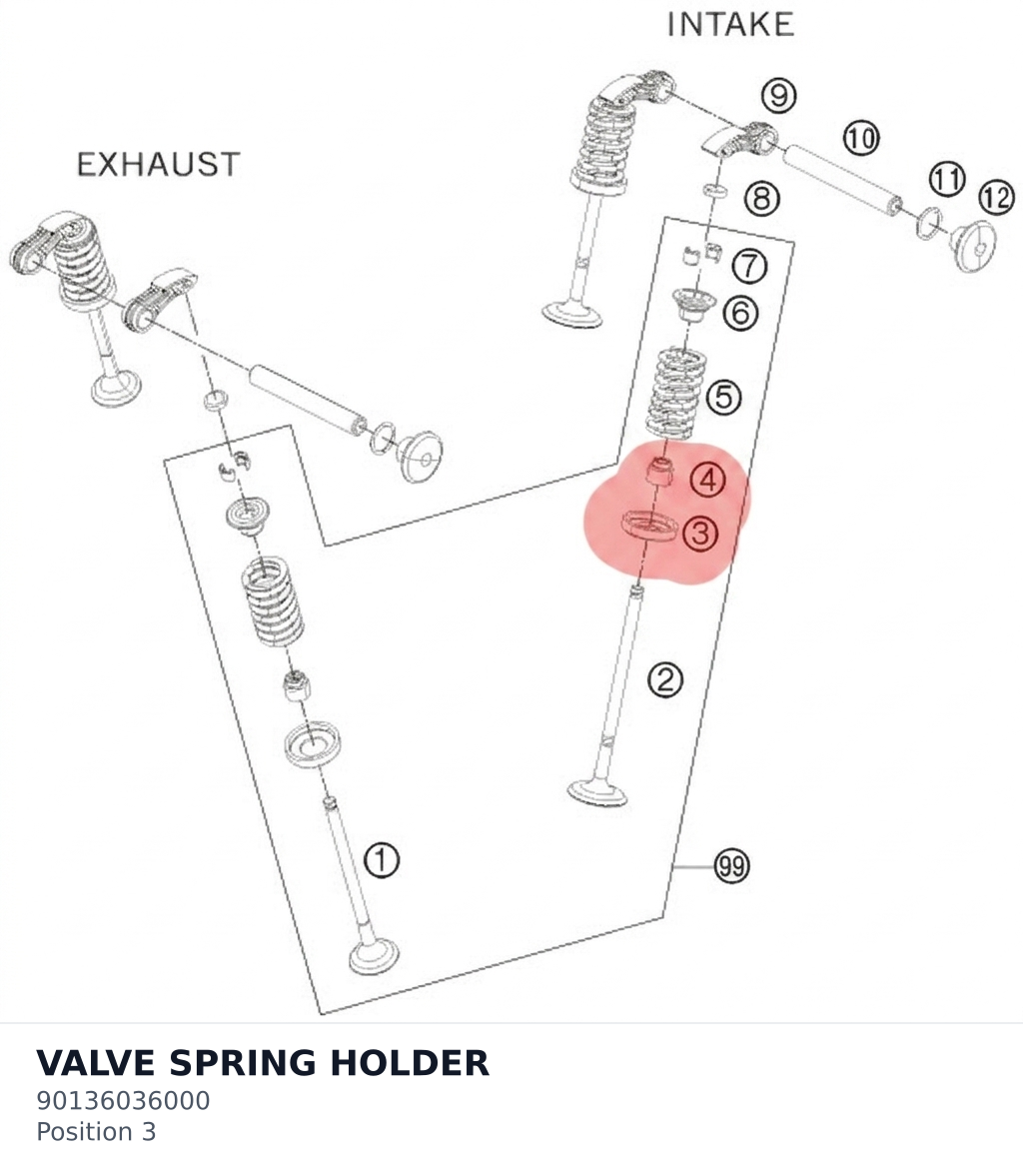 Diagram preview: VALVE SPRING HOLDER (90136036000)