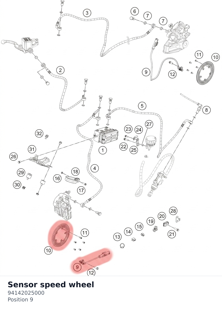 Diagram preview: Sensor speed wheel (94142025000)