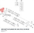 Diagram preview: HEX.NUT W.FLANGE EN 1661 M12-10 WS18 (06923120006)