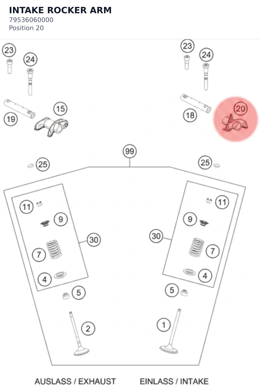 Diagram preview: INTAKE ROCKER ARM (79536060000)