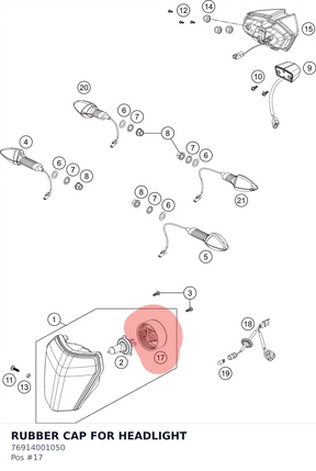 Diagram preview: RUBBER CAP FOR HEADLIGHT (76914001050)