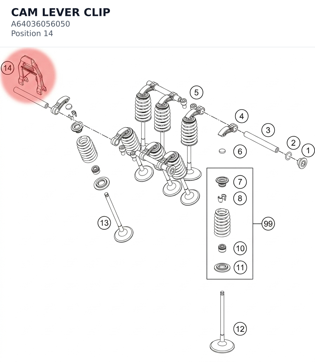 Diagram preview: CAM LEVER CLIP (A64036056050)