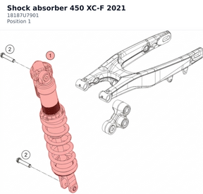 Diagram preview: Shock absorber 450 XC-F 2021 (18187U7901)