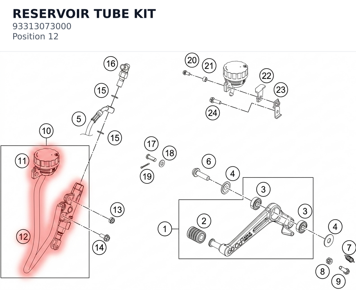 Diagram preview: RESERVOIR TUBE KIT (93313073000)