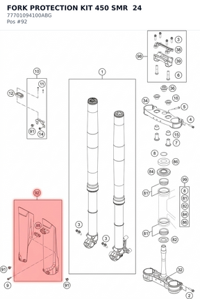 Diagram preview: FORK PROTECTION KIT 450 SMR  24 (77701094100ABG)