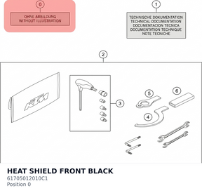 Diagram preview: HEAT SHIELD FRONT BLACK (61705012010C1)