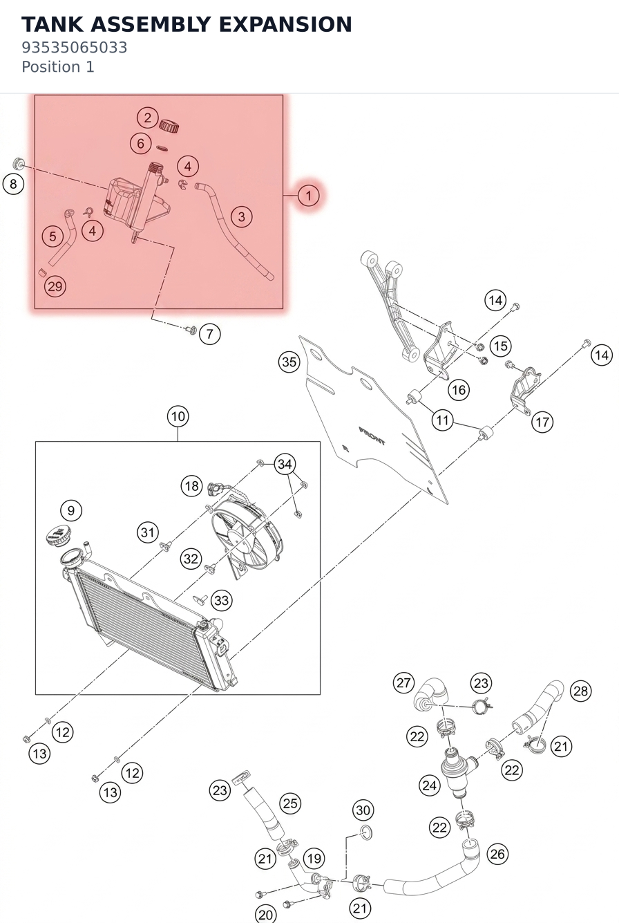 Diagram preview: TANK ASSEMBLY EXPANSION (93535065033)