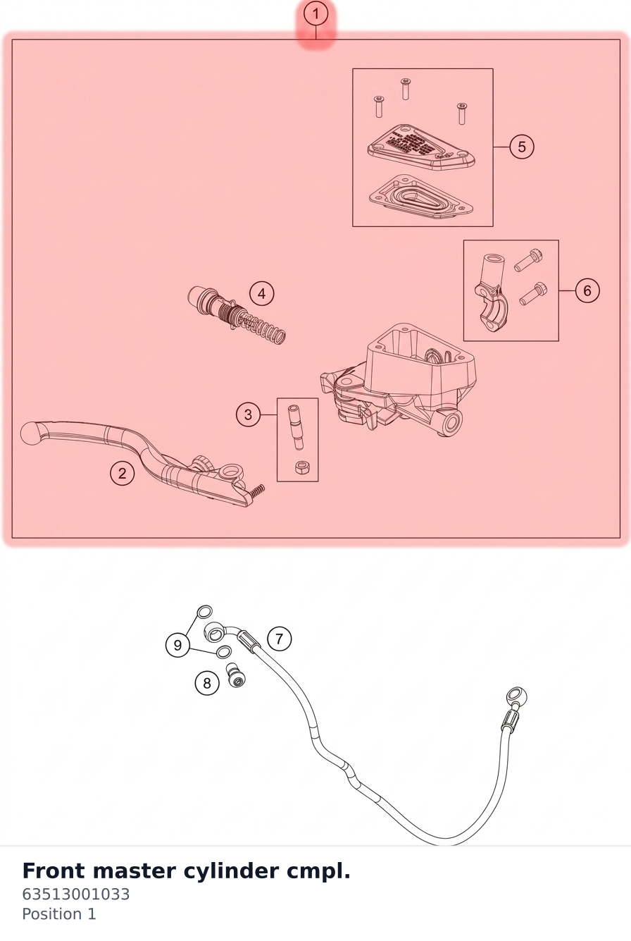 Diagram preview: Front master cylinder cmpl. (63513001033)