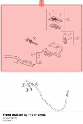 Diagram preview: Front master cylinder cmpl. (63513001033)