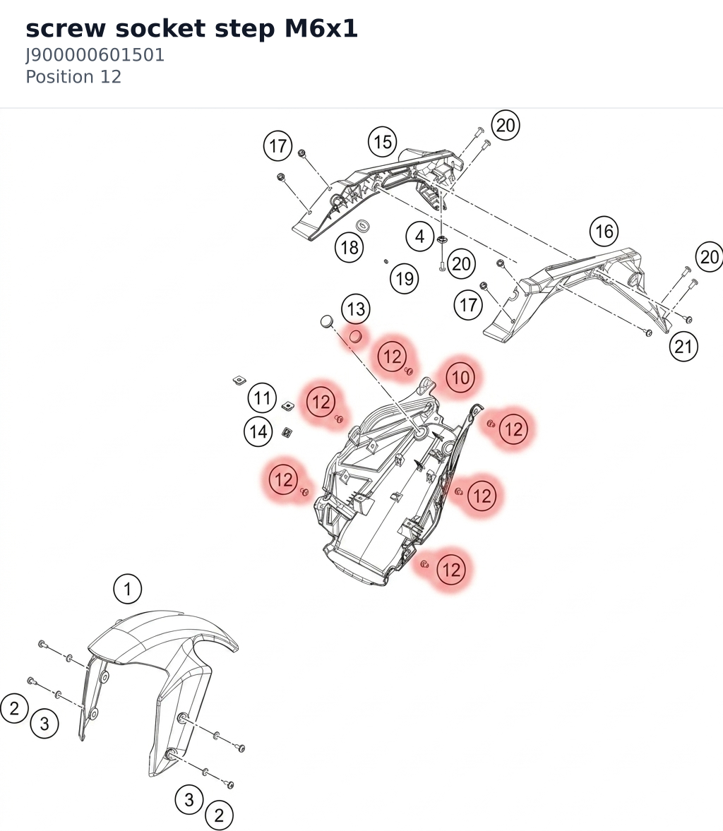 Diagram preview: screw socket step M6x1 (J900000601501)
