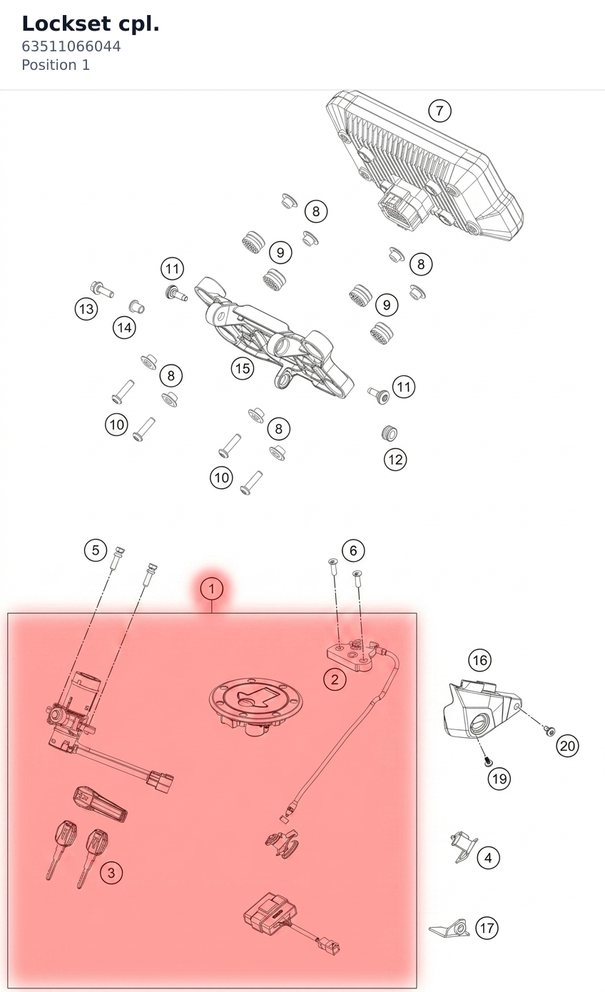 Diagram preview: Lockset cpl. (63511066044)