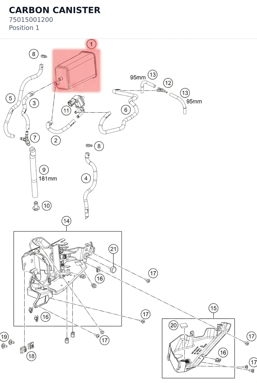 Diagram preview: CARBON CANISTER (75015001200)