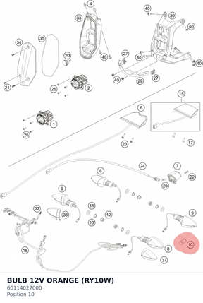 Diagram preview: BULB 12V ORANGE (RY10W) (60114027000)