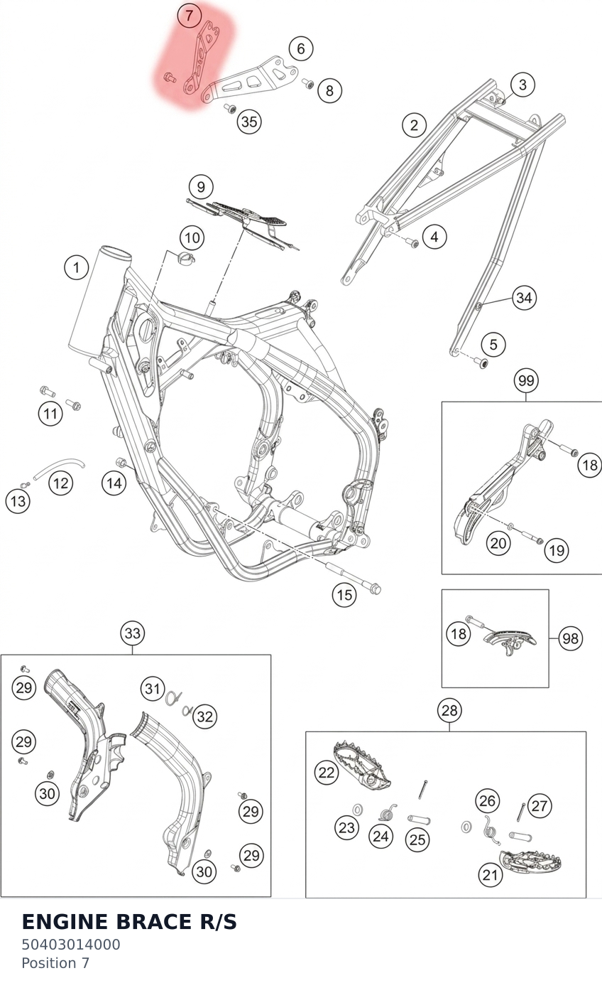 Diagram preview: ENGINE BRACE R/S (50403014000)