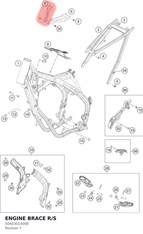 Diagram preview: ENGINE BRACE R/S (50403014000)
