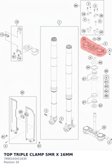 Diagram preview: TOP TRIPLE CLAMP SMR X 16MM (7890103411630)