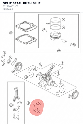 Diagram preview: SPLIT BEAR. BUSH BLUE (612300151102)