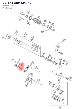 Diagram preview: DETENT ARM SPRING (63634023000)