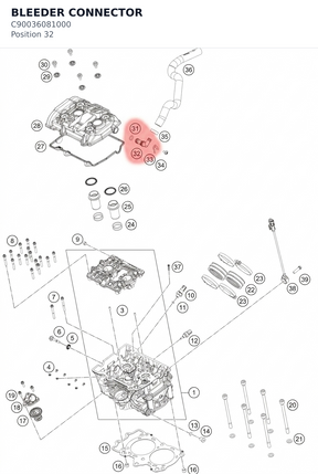 Diagram preview: BLEEDER CONNECTOR (C90036081000)