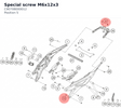 Diagram preview: Special screw M6x12x3 (C90708000012)
