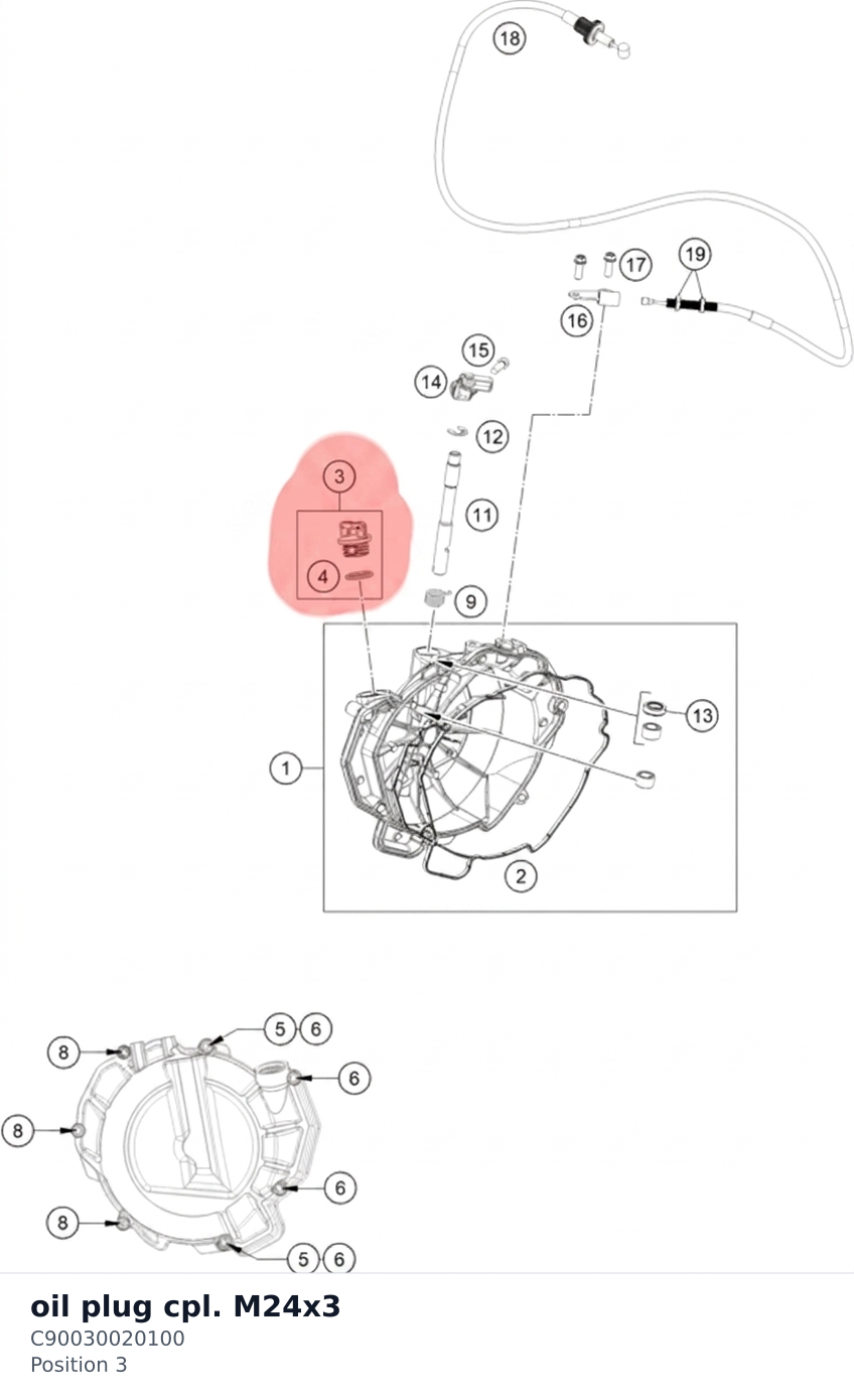 Diagram preview: oil plug cpl. M24x3 (C90030020100)