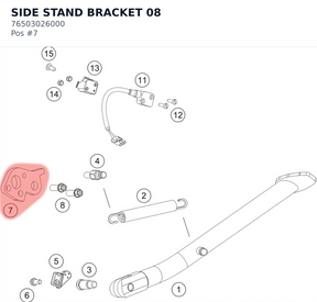 Diagram preview: SIDE STAND BRACKET 08 (76503026000)