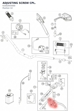 Diagram preview: ADJUSTING SCREW CPL. (61002043000)