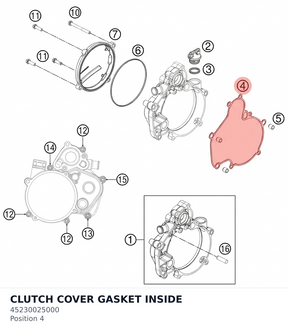 Diagram preview: CLUTCH COVER GASKET INSIDE (45230025000)