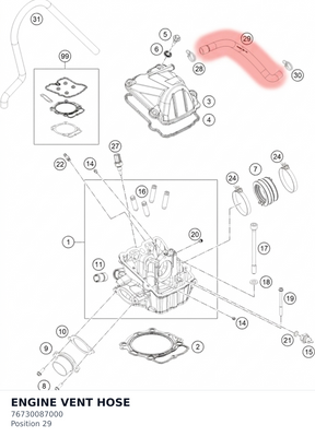 Diagram preview: ENGINE VENT HOSE (76730087000)