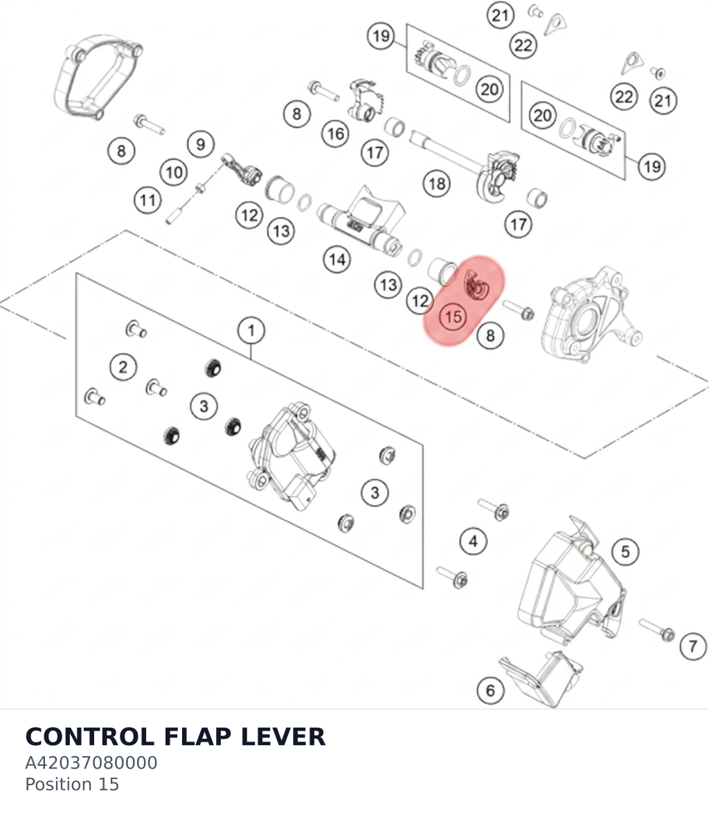 Diagram preview: CONTROL FLAP LEVER (A42037080000)