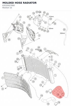Diagram preview: MOLDED HOSE RADIATOR (63535027000)