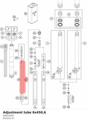 Diagram preview: Adjustment tube 6x450,6 (48601839)