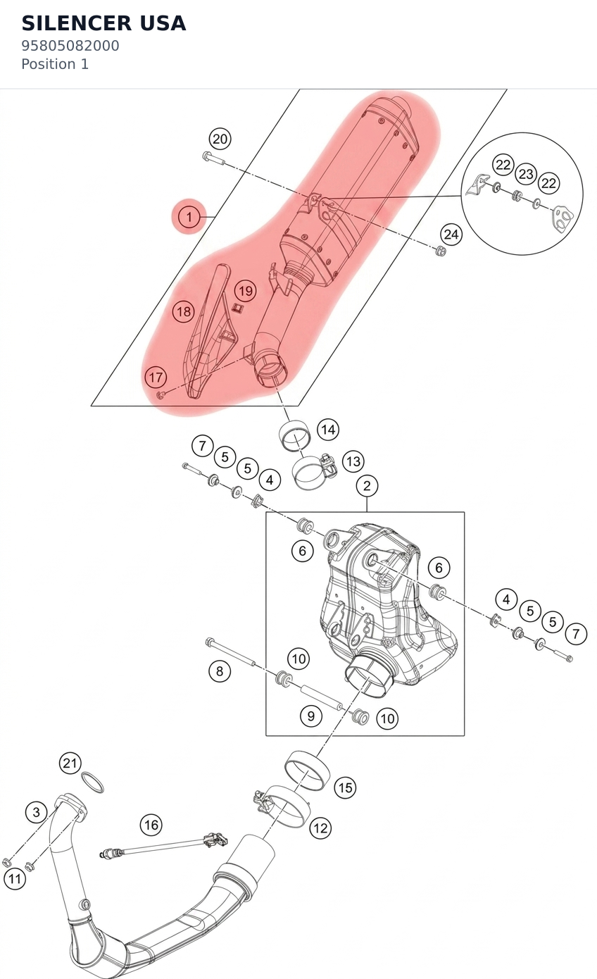 Diagram preview: SILENCER USA (95805082000)