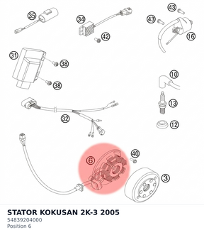 Diagram preview: STATOR KOKUSAN 2K-3 2005 (54839204000)