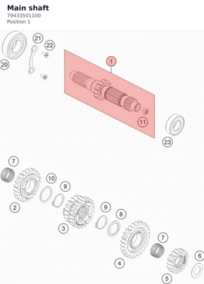 Diagram preview: Main shaft (79433501100)