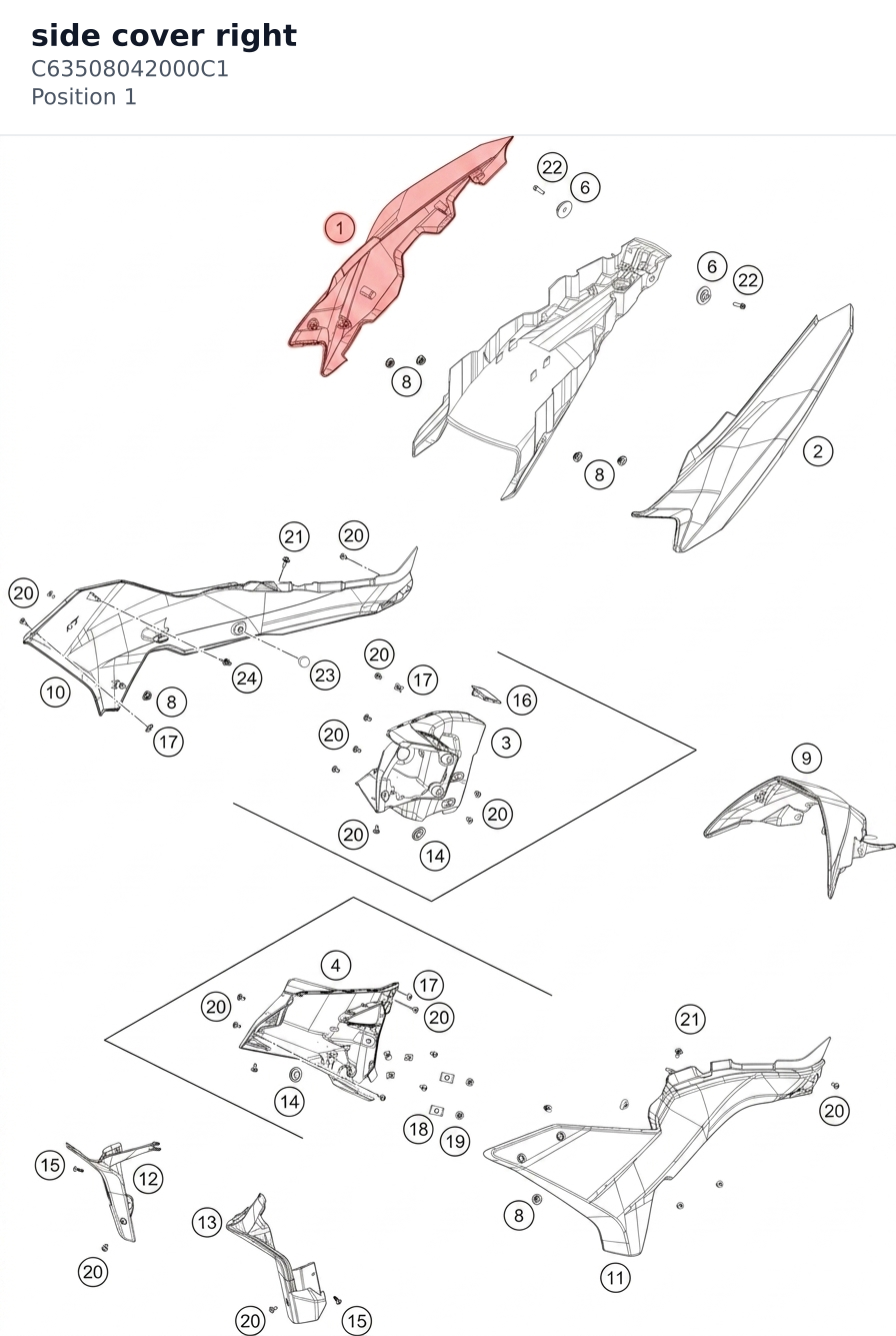 Diagram preview: side cover right (C63508042000C1)