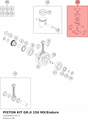 Diagram preview: PISTON KIT GR.II 150 MX/Enduro (51630007210 II)