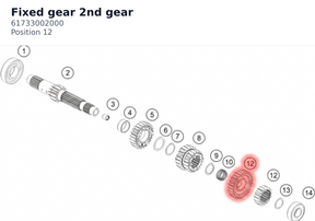 Diagram preview: Fixed gear 2nd gear (61733002000)