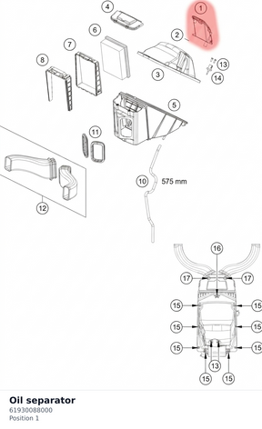 Diagram preview: Oil separator (61930088000)