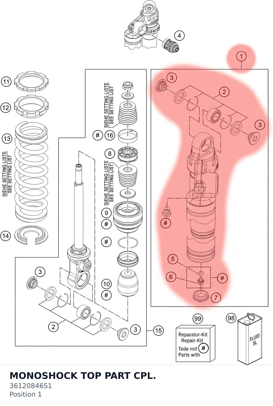Diagram preview: MONOSHOCK TOP PART CPL. (36120846S1)