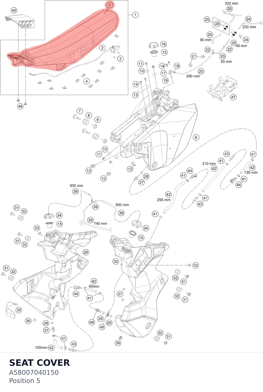 Diagram preview: SEAT COVER (A58007040150)