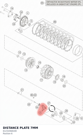 Diagram preview: DISTANCE PLATE 7MM (61232068100)
