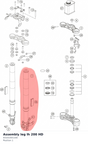 Diagram preview: Assembly leg lh 200 HD (93101001100)