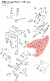 Diagram preview: Side fairing internal left cmpl. (94508026033HCA)