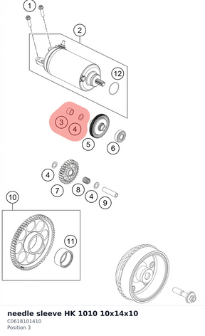 Diagram preview: needle sleeve HK 1010 10x14x10 (C0618101410)