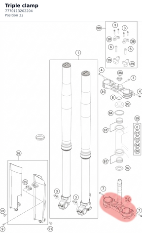 Diagram preview: Triple clamp (7770113202204)